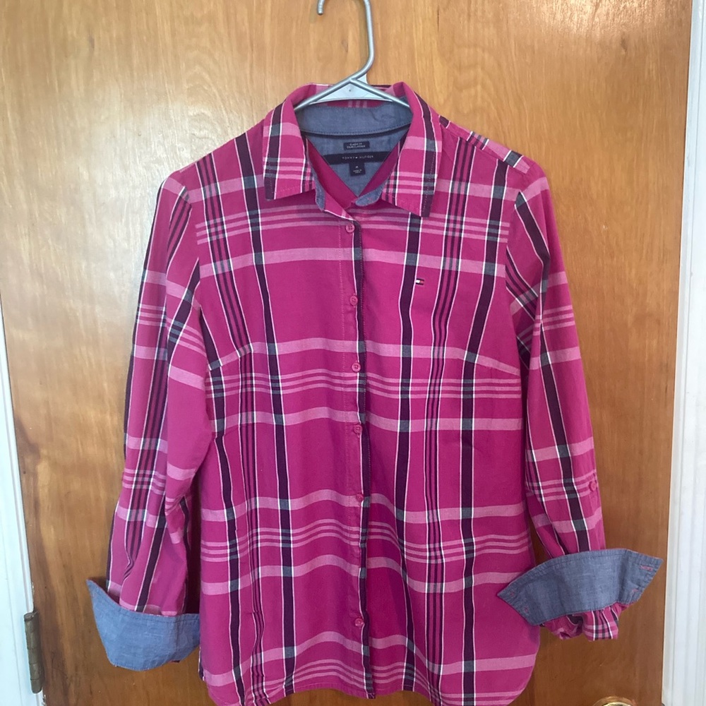 Tommy Hilfiger Pink Plaid Button-Down Shirt
